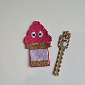 Pink Soft Serve and Fork Patches
